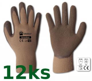 Ochranné rukavice GRIZZLY latex vel.10 12ks (48,83Kč/ks) (ochranné rukavice zimní)