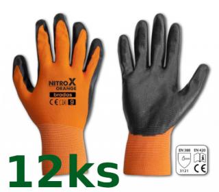 Ochranné rukavice – NITROX ORANGE nitryl vel.9 12ks (22,92Kč/ks) (ochranné rukavice)