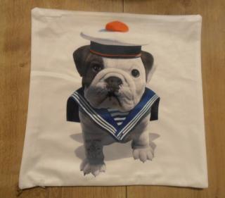 Povlak na polštář-pes námořník