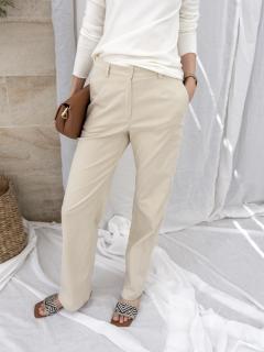 Kalhoty rovného střihu béžové Délka: Regular, Velikost: L