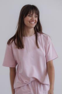 Loungewear t-shirt pink Velikost: XS