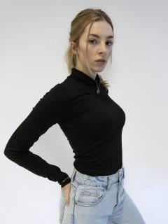 Turtleneck t-shirt black Velikost: L