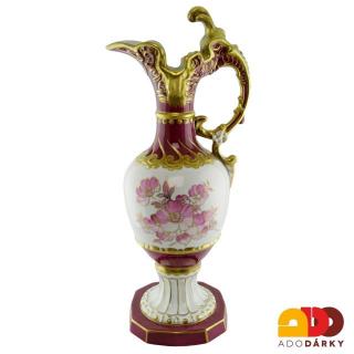 Amfora zdobená zlatem 57 cm (Porcelánová váza zdobená 14K zlatem)