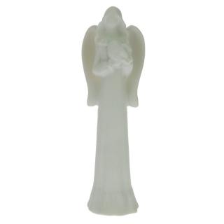 Anděl bílý se srdcem v dlaních 10 cm (Figurka andílka se srdíčkem)