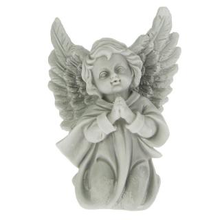 Anděl modlící se šedý 16,5 cm (Figurka modlícího se sádrového andílka)