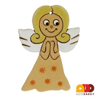 Anděl pro štěstí 8,5 cm (Keramický andílek na stěnu)