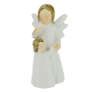 Anděl s dítětem 6,5 cm (Figurka andílka s dítětem)