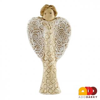 Anděl s ornamenty 22 cm (Soška Andílka s ornamenty na křídlech)