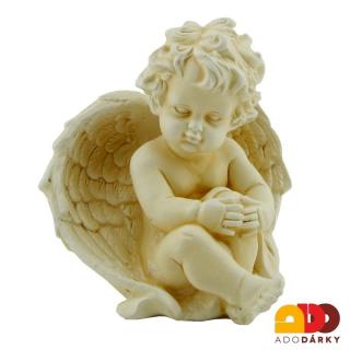 Anděl sedící 12 cm (Figurka sádrového andílka)