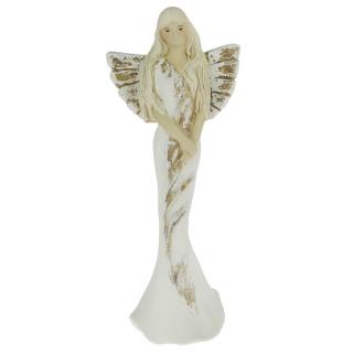 Anděl stojící hnědý 36 cm (Socha anděla v šatech)