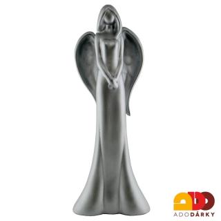 Anděl stříbrný 43 cm (Socha moderního anděla)