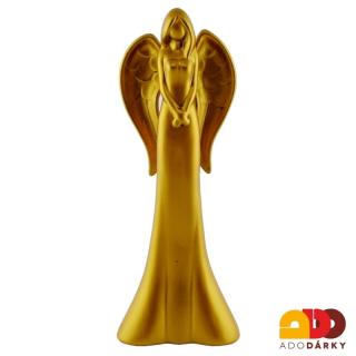 Anděl zlaté barvy 35 cm (Socha moderního anděla)