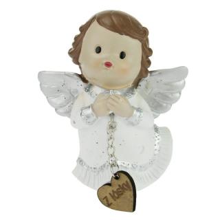 Andílek z lásky 10,5 cm (Figurka anděla se srdcem)