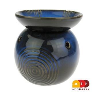 Aromalampa "Šnek" modročerná 12 cm (Porcelánová aromalampa modročerná)