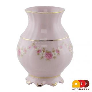 Baňatá vázička růžový porcelán 9 cm (Porcelánová váza z růžového porcelánu)