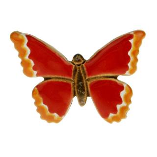 Červený motýl na ledničku magnet 5,5 cm (Keramický motýlek s magnetem)