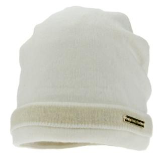 Dámská zimní čepice smetanová (Bílá čepice s ozdobným lemem)