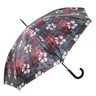 Dámský deštník černý s květinami (U-51 Holový deštník pro ženy)