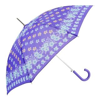 Dámský deštník fialový s květy (U-39 Holový deštník pro ženy)