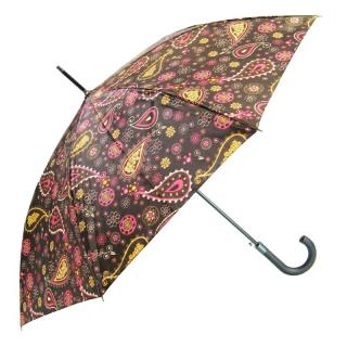 Dámský deštník hnědý s kytkama (U-51 Holový deštník pro ženy)