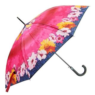 Dámský deštník růžový s květy (U-51 Holový deštník pro ženy)