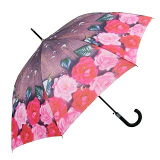 Dámský deštník s růžemi (U-52 Holový deštník pro ženy)
