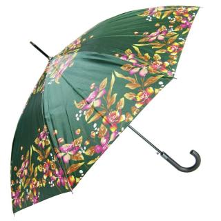 Dámský deštník zelený s květy (U-51 Holový deštník pro ženy)