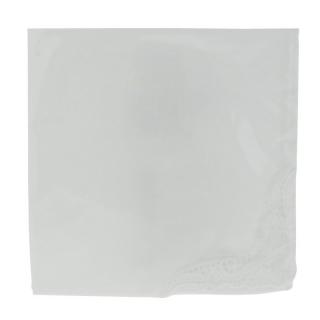 Dámský kapesník bílý bez výšivky (Luxusní látkový kapesník pro ženy L28)