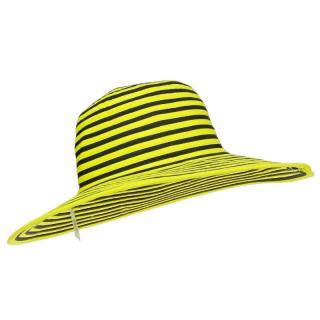 Dámský plážový klobouk žlutý pruhovaný (Dámský letní klobouk vodě)
