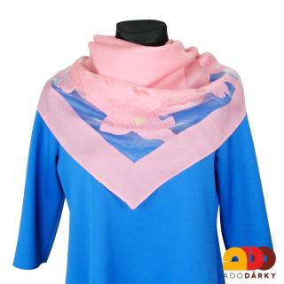 Dámský šátek s vyšívanými ornamenty (Letní dámský šátek růžový)
