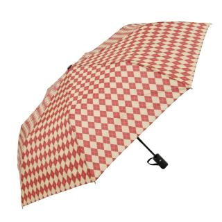 Dámský skládací deštník károvaný červený (U-06 Deštník pro dámy skládací)