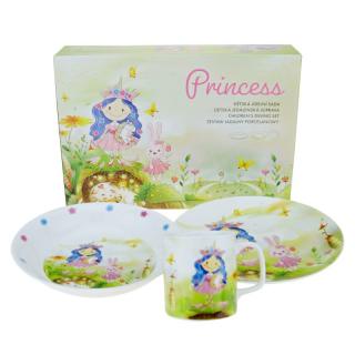 Dětská jídelní sada Princess (Sada talířků a hrnečku pro malou princeznu)