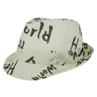 Dětský bílý klobouk Hello world (Klobouček pro děti s nápisy)