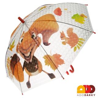 Dětský deštník s píšťalkou "Veverka" (Deštník pro holky i kluky U13)