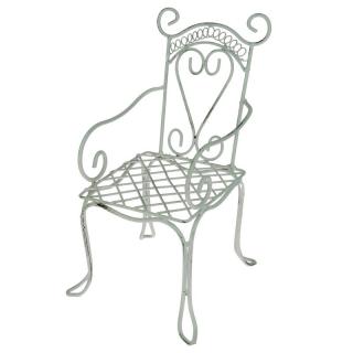 Drátěná židle na květináč bílá 30 cm (Drátěný stojan na květináč)