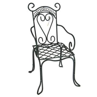 Drátěná židle na květináč černá 30 cm (Drátěný stojan na květináč)