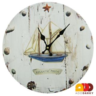 Dřevěné hodiny Atlantic Pride Ø 33 cm (Nástěnné hodiny ze dřeva)