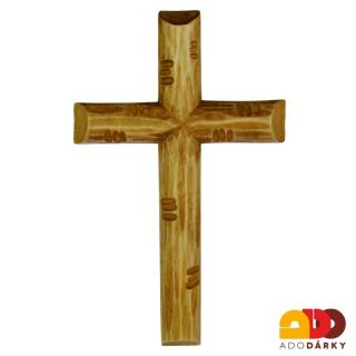 Dřevěný kříž vyřezávaný 16 cm (Moderní dřevěný kříž)