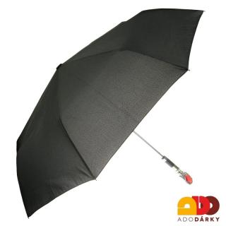 Extravagantní skládací černý deštník (Deštník s drahokamem)