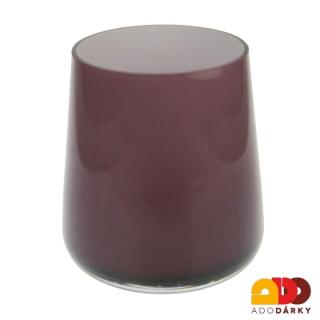 Fialová váza kónická 15,5 cm (Skleněná váza fialová)
