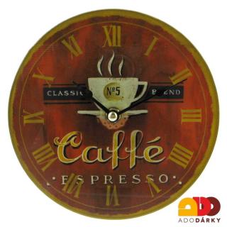 Hodiny "Caffé" Ø 17 cm (Dřevěné stojací hodiny Káva)