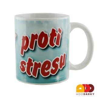 Hrnek "Proti stresu" 0,3l (Porcelánový hrnek s potiskem a obrázkem proti stresu)