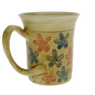 Hrnek z keramiky zdobený květy 0,2 l (Keramický hrnek s kytičkama)