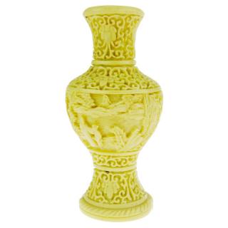 Japonská váza žlutá 17,5 cm (Vázička s japonským reliéfem)