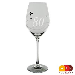 Jubilejní sklenice swarovski "80"  (Sklenice s číslem zdobená komponenty swarovski)