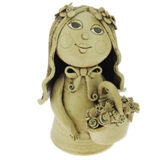 Keramická "Víla Amálka s košíkem květů" 26 cm (Figurka z mrazuvzdorné keramiky)