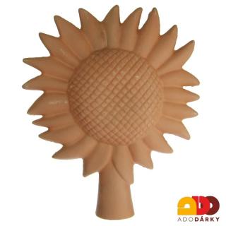 Keramický květ slunečnice na tyčku 21 cm (Slunečnice na tyčku z keramiky)