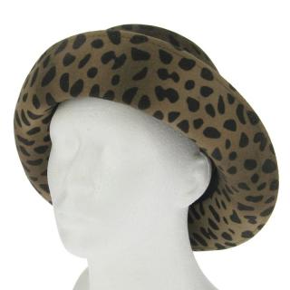 Klobouk vlněný leopard (Dámský klobouk s mašlí )