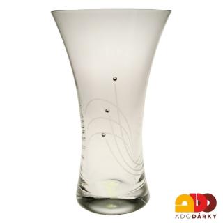 Konická váza swarovski  250 mm (Skleněná váza s komponenty swarovski)