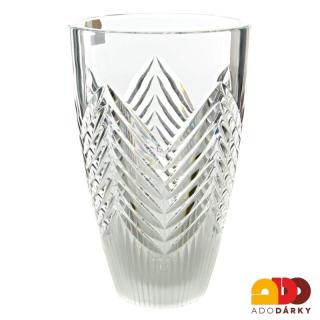 Konická váza zdobená žebrováním 25,5 cm (Kulatá skleněná váza)